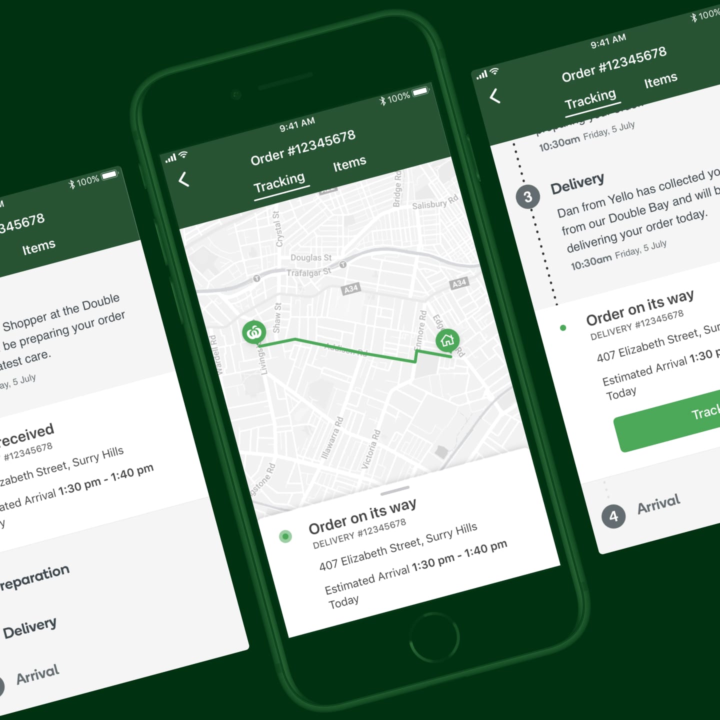 Concepts for real-time delivery tracking in the Woolies app